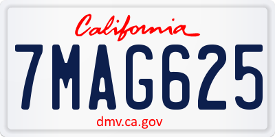 CA license plate 7MAG625