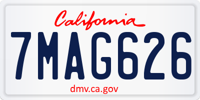 CA license plate 7MAG626