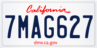 CA license plate 7MAG627