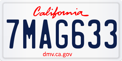 CA license plate 7MAG633