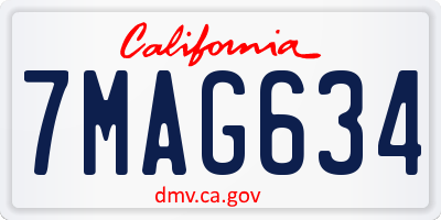 CA license plate 7MAG634