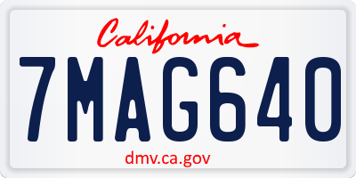 CA license plate 7MAG640