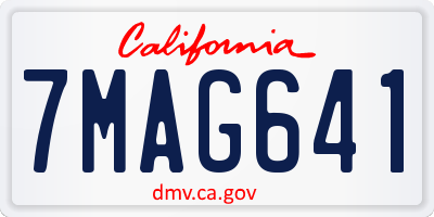 CA license plate 7MAG641