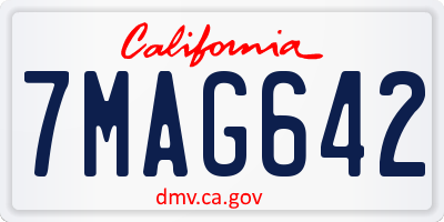 CA license plate 7MAG642