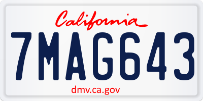CA license plate 7MAG643
