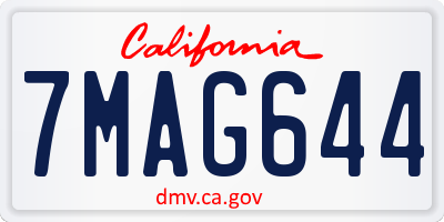 CA license plate 7MAG644