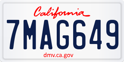CA license plate 7MAG649
