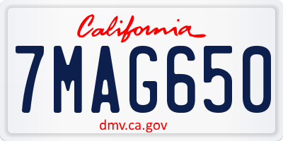 CA license plate 7MAG650