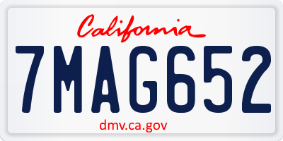 CA license plate 7MAG652