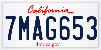 CA license plate 7MAG653