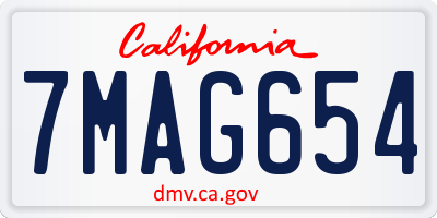 CA license plate 7MAG654