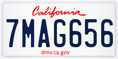 CA license plate 7MAG656