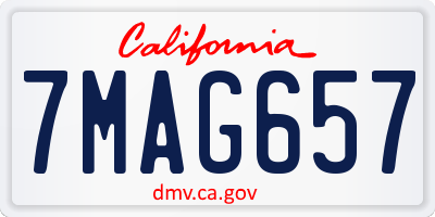 CA license plate 7MAG657