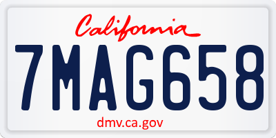 CA license plate 7MAG658