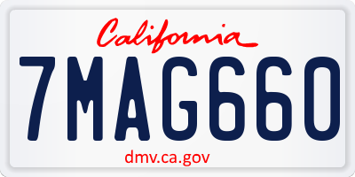 CA license plate 7MAG660