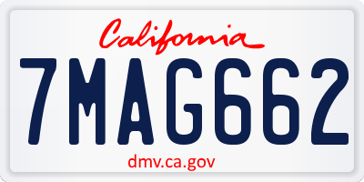 CA license plate 7MAG662