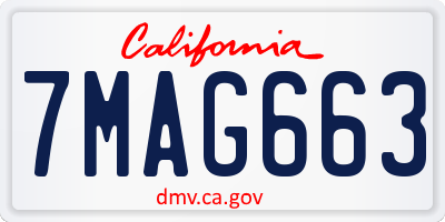 CA license plate 7MAG663
