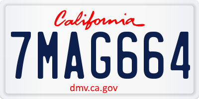 CA license plate 7MAG664