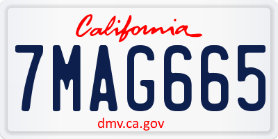CA license plate 7MAG665