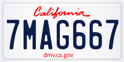 CA license plate 7MAG667