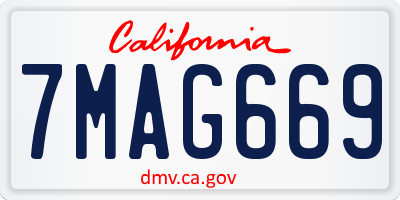 CA license plate 7MAG669