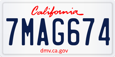 CA license plate 7MAG674