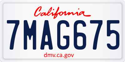 CA license plate 7MAG675