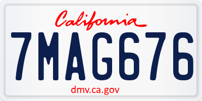 CA license plate 7MAG676