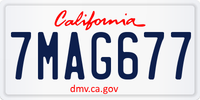 CA license plate 7MAG677