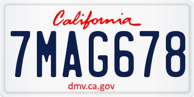 CA license plate 7MAG678