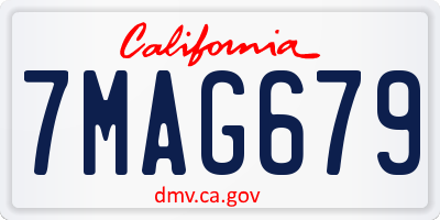 CA license plate 7MAG679