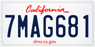 CA license plate 7MAG681