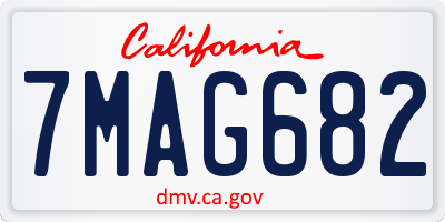 CA license plate 7MAG682