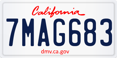 CA license plate 7MAG683