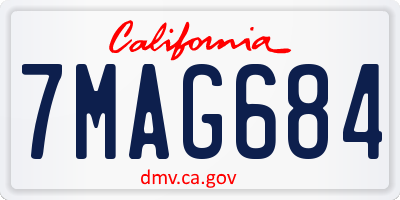 CA license plate 7MAG684