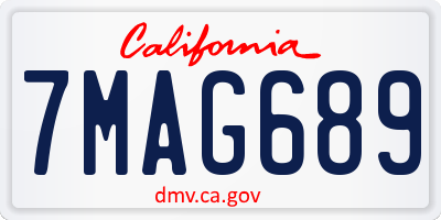 CA license plate 7MAG689