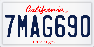 CA license plate 7MAG690