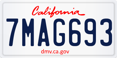 CA license plate 7MAG693