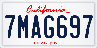 CA license plate 7MAG697