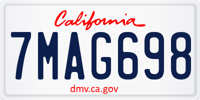 CA license plate 7MAG698