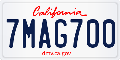 CA license plate 7MAG700