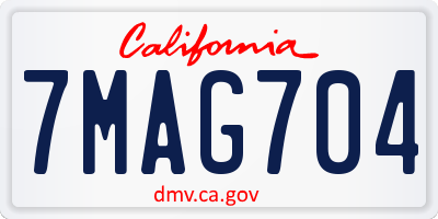 CA license plate 7MAG704