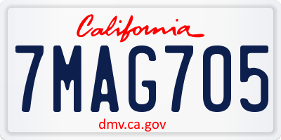 CA license plate 7MAG705