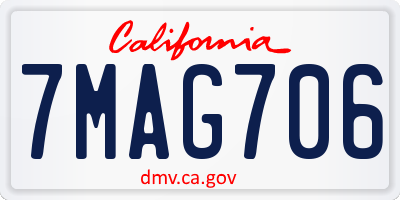 CA license plate 7MAG706