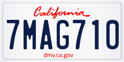 CA license plate 7MAG710