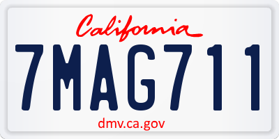 CA license plate 7MAG711