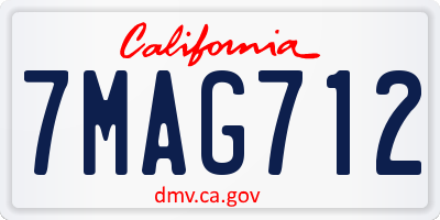 CA license plate 7MAG712