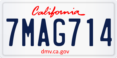 CA license plate 7MAG714