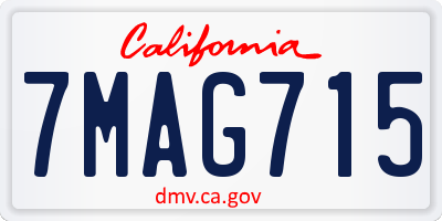 CA license plate 7MAG715