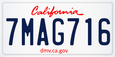 CA license plate 7MAG716